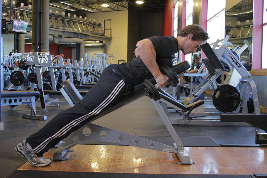 Dumbbell Incline Row — bitiş pozisyonu