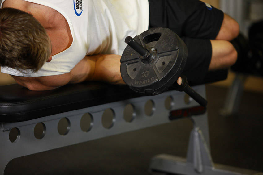 Dumbbell Lying Pronation — bitiş pozisyonu