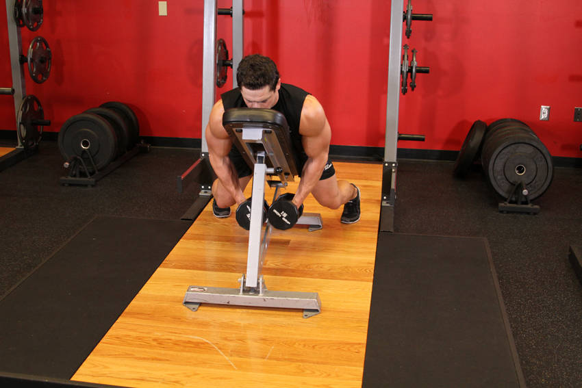 Dumbbell Lying Rear Lateral Raise — başlangıç pozisyonu