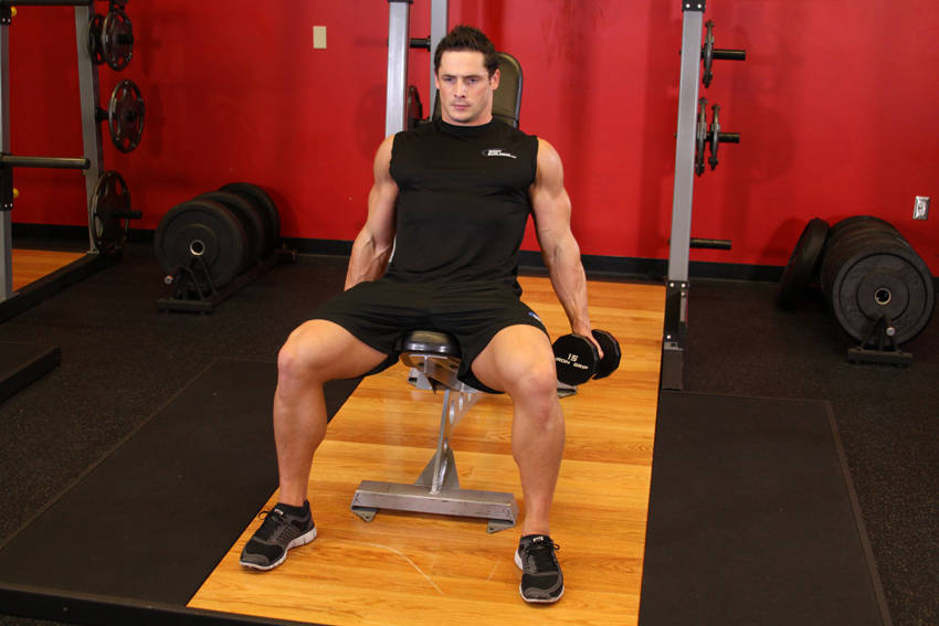 Flexor Incline Dumbbell Curls — başlangıç pozisyonu