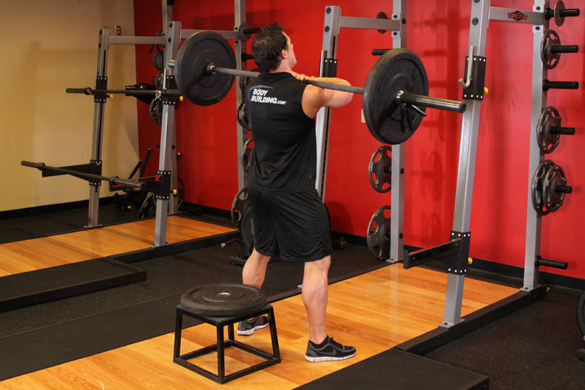 Front Barbell Squat To A Bench — başlangıç pozisyonu