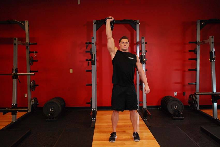 One-Arm Kettlebell Para Press — bitiş pozisyonu