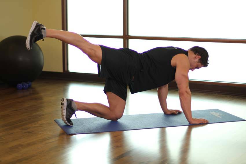 Rear Leg Raises — bitiş pozisyonu